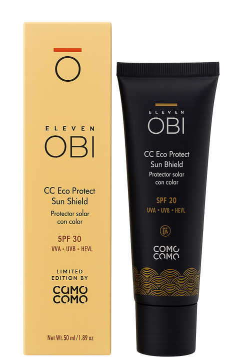 Protector solar facial antiedad SPF30 con color. Eleven Obi