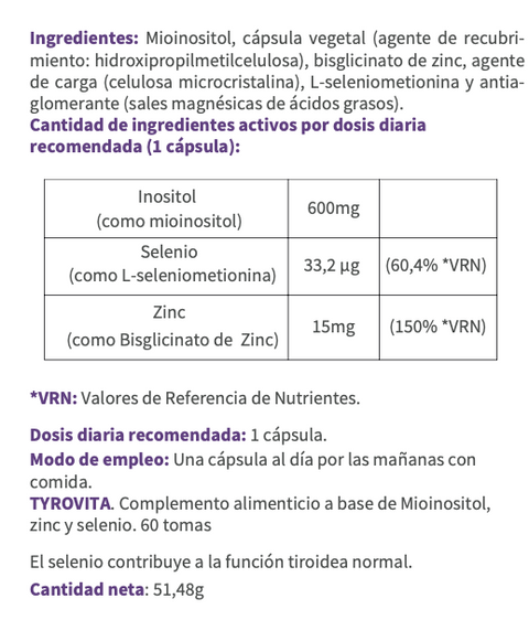 TYROVITA. 60 Cápsulas
