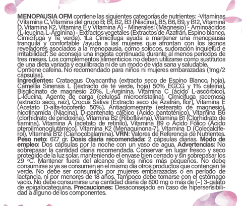 MENOPAUSE OFM. 90 Cápsulas
