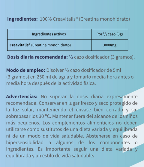 Creatina monohidrato Creavitalis®. 300g.