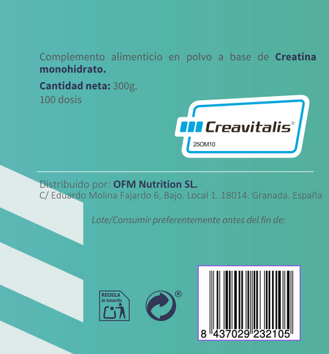 Creatina monohidrato Creavitalis®. 300g.