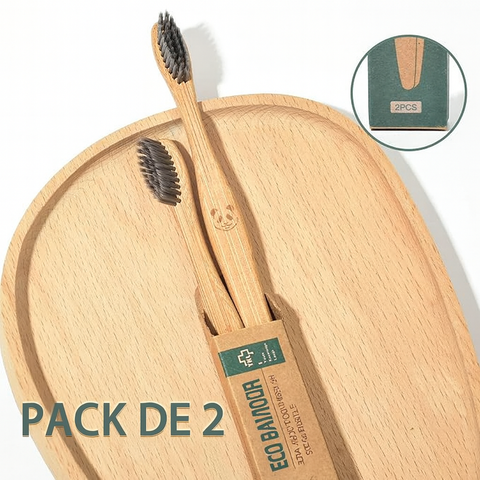 2 Cepillos de dientes bambú 100% biodegradable