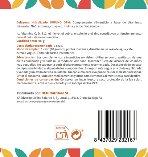 Colágeno Bovino Inmuno OFM®. 300g